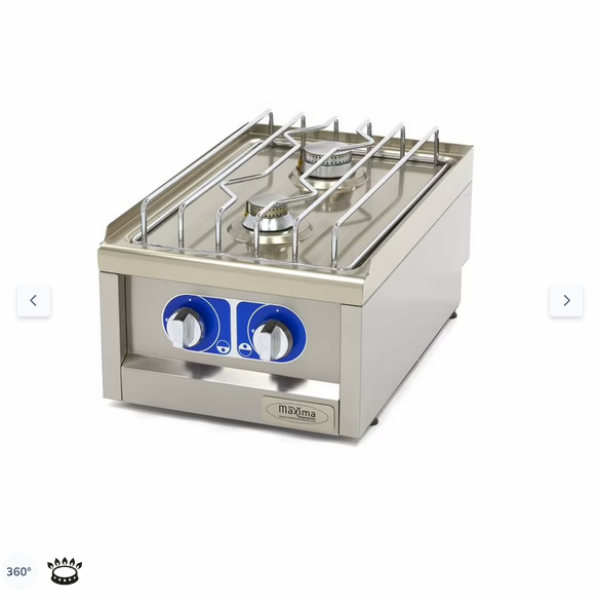  Επαγγελματική κουζίνα - 2 καυστήρες - Αέριο - Μονή μονάδα